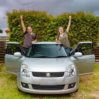 Nathan & Tiff with their Suzuki Swift