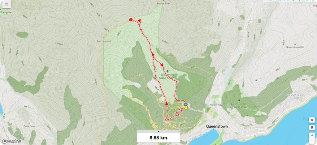 South Island Day Hikes - Ben Lomond Saddle Trail Map