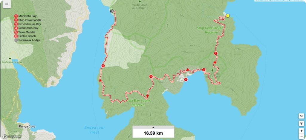 Queen Charlotte Track - Trail Map